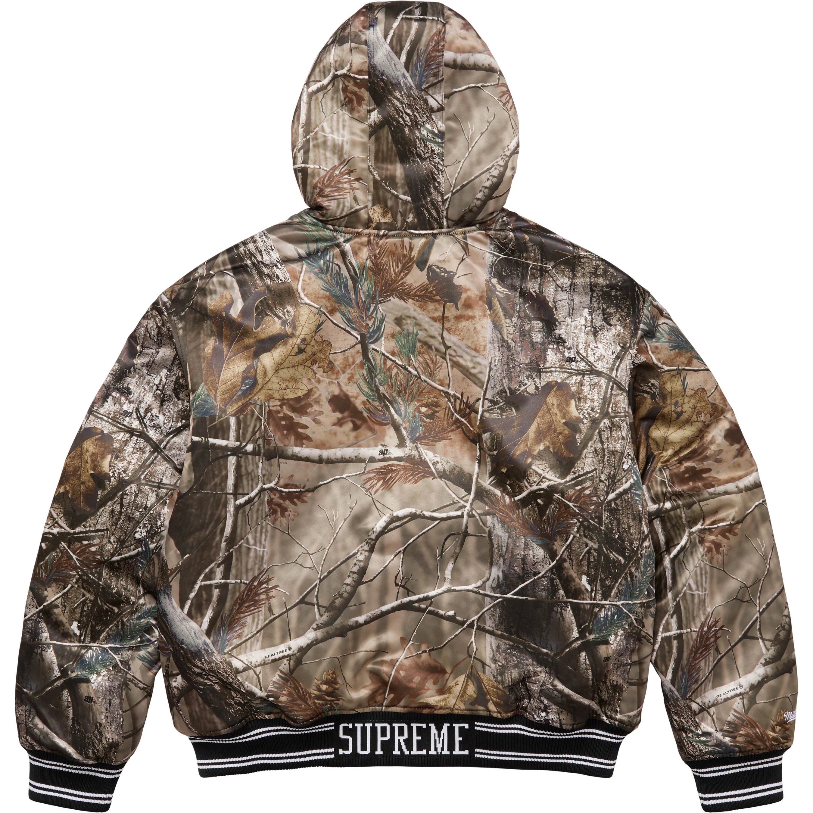 Supreme®/Mitchell & Ness® Lined Hooded Satin Varsity Jacket view 3